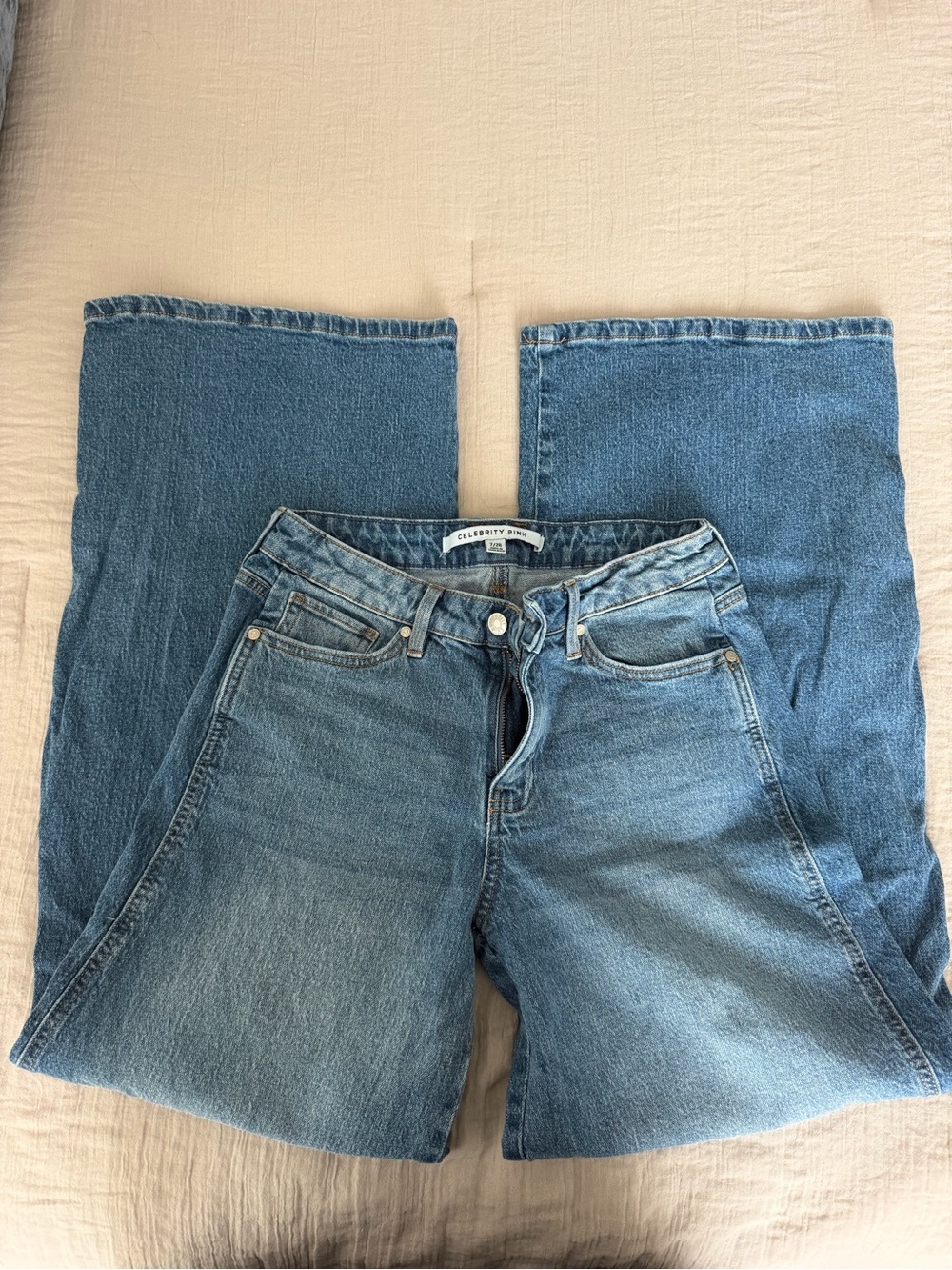 Celebrity Pink Light Blue Wide Leg High-Rise Jeans